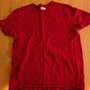 Red Textured Men's Shirt